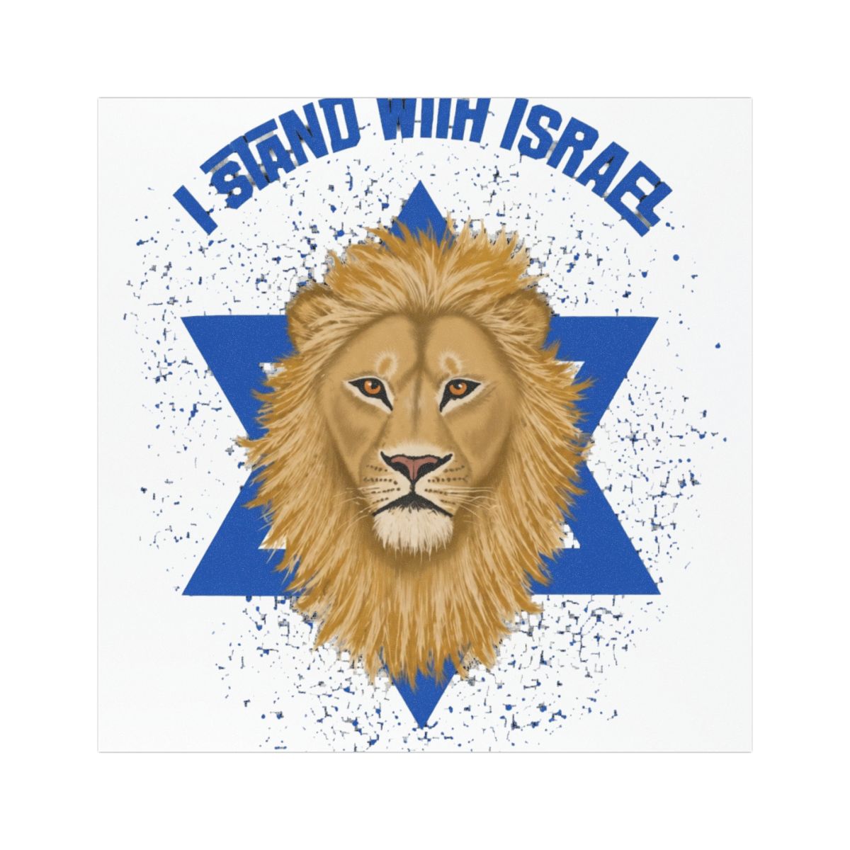 I Stand With Israel. Lion of Judah Star of David Car Magnet | DavsD