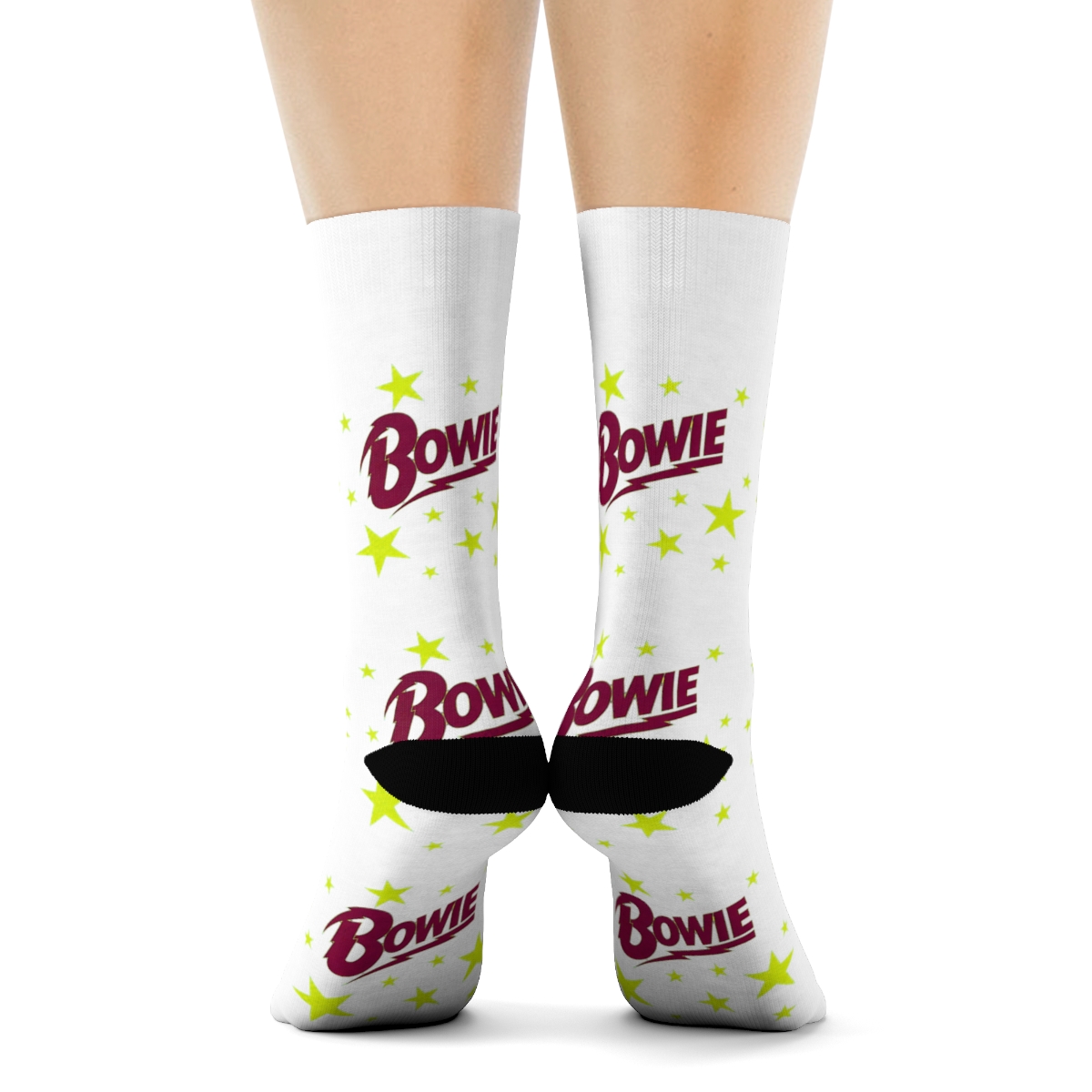 David Bowie Socks Stars Infill Logo Official Red Uk Size 7 - 11 | DavsD - alternate angle 2, merchandise