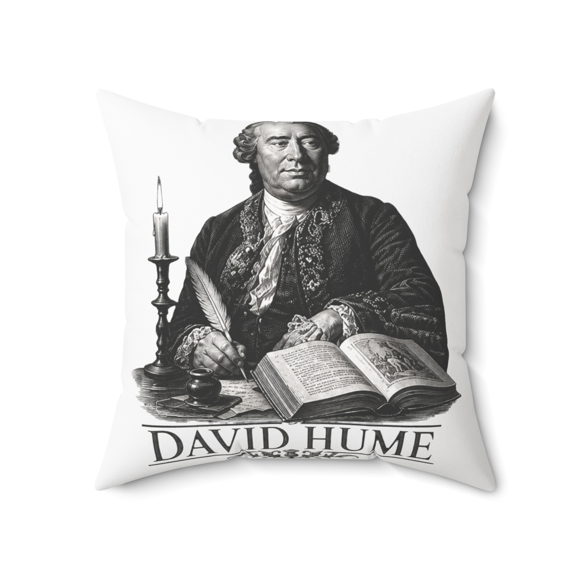 David Hume Enlightenment Philosophy Scholar Throw Pillow | DavsD - alternate angle 5, merchandise
