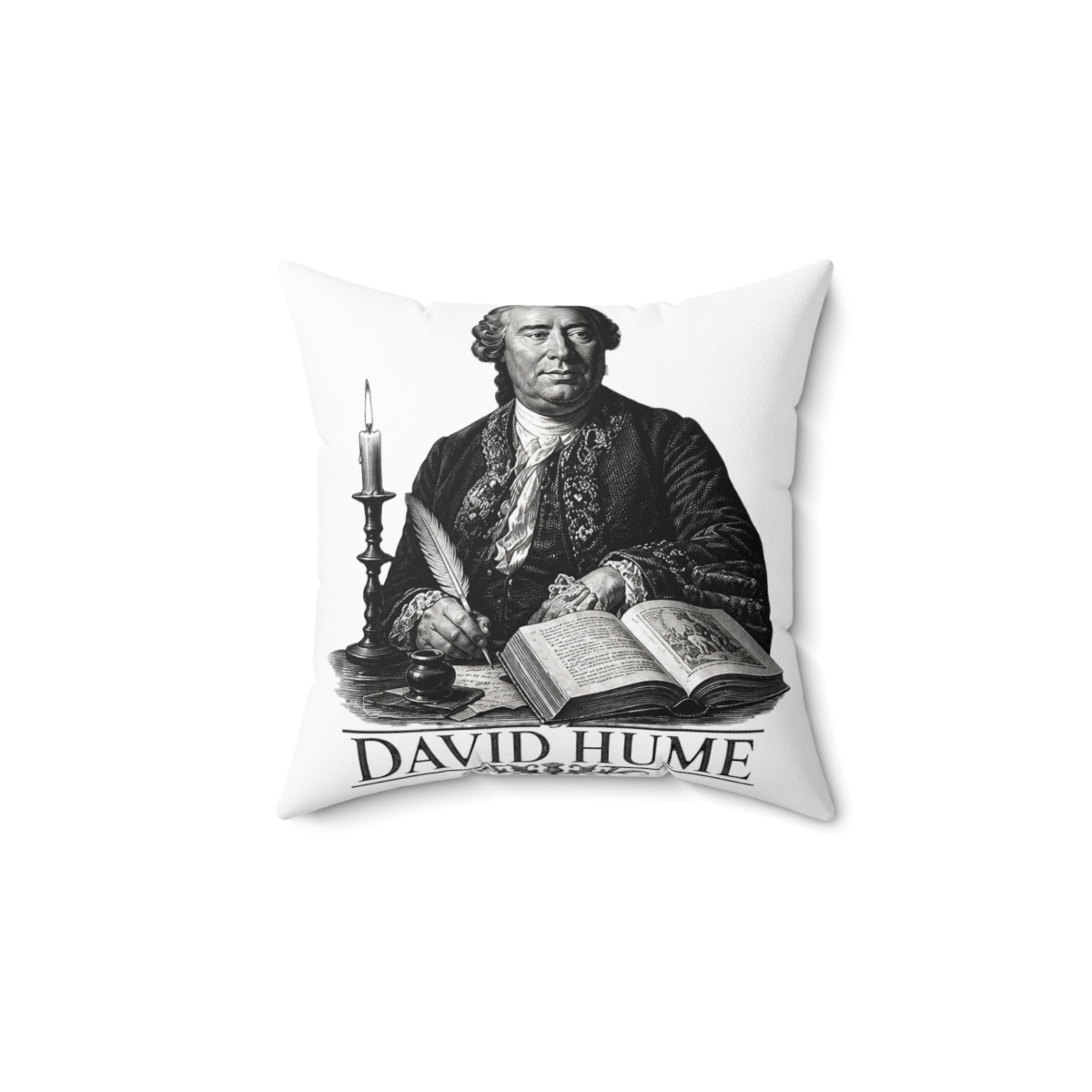 David Hume Enlightenment Philosophy Scholar Throw Pillow | DavsD - alternate angle 1, merchandise