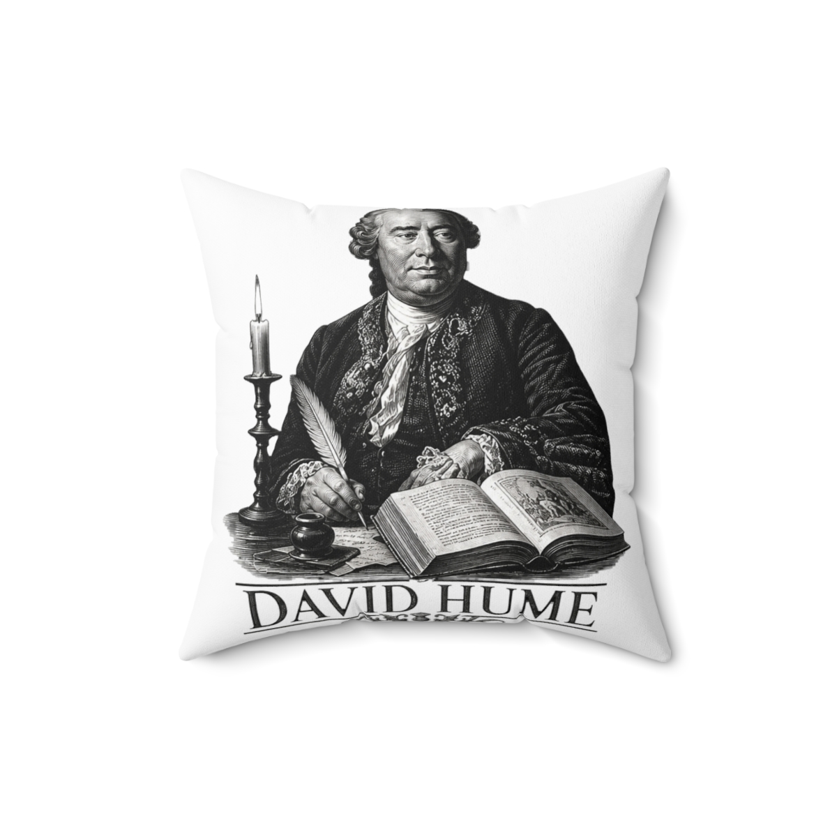 David Hume Enlightenment Philosophy Scholar Throw Pillow | DavsD - alternate angle 2, merchandise