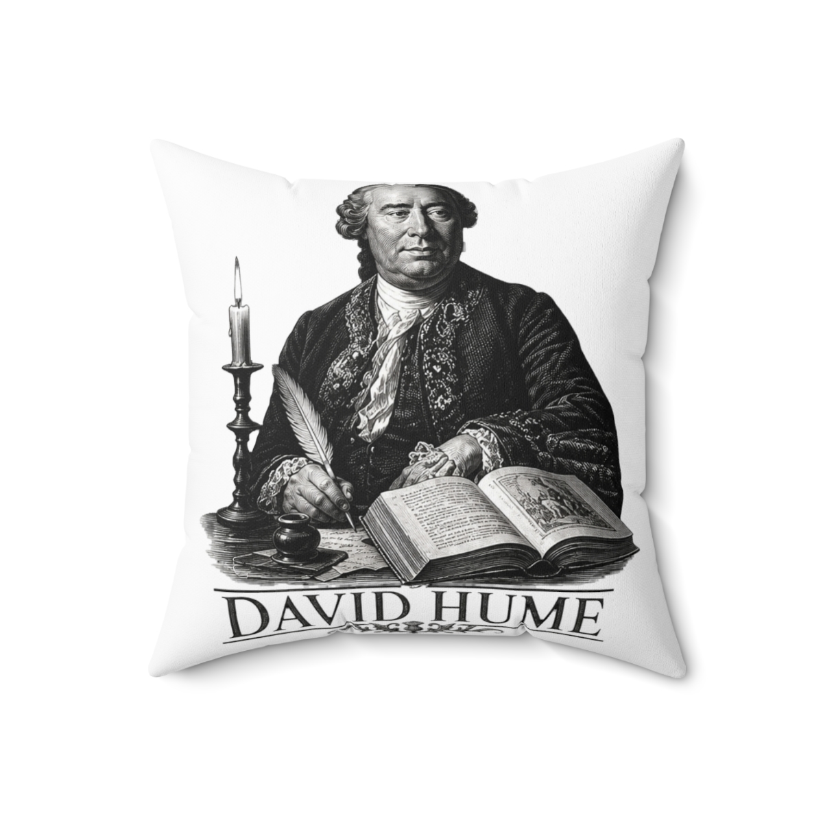 David Hume Enlightenment Philosophy Scholar Throw Pillow | DavsD - alternate angle 3, merchandise
