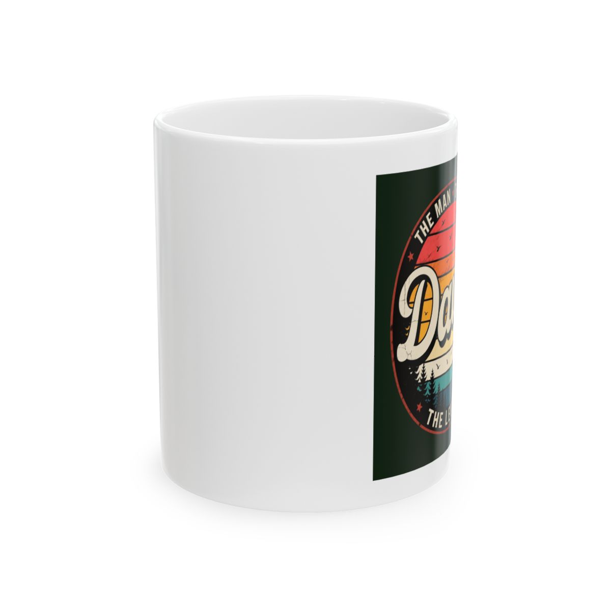 David The Man The Myth The Legend Vintage Sunset Ceramic Mug, White | DavsD - alternate angle 1, merchandise