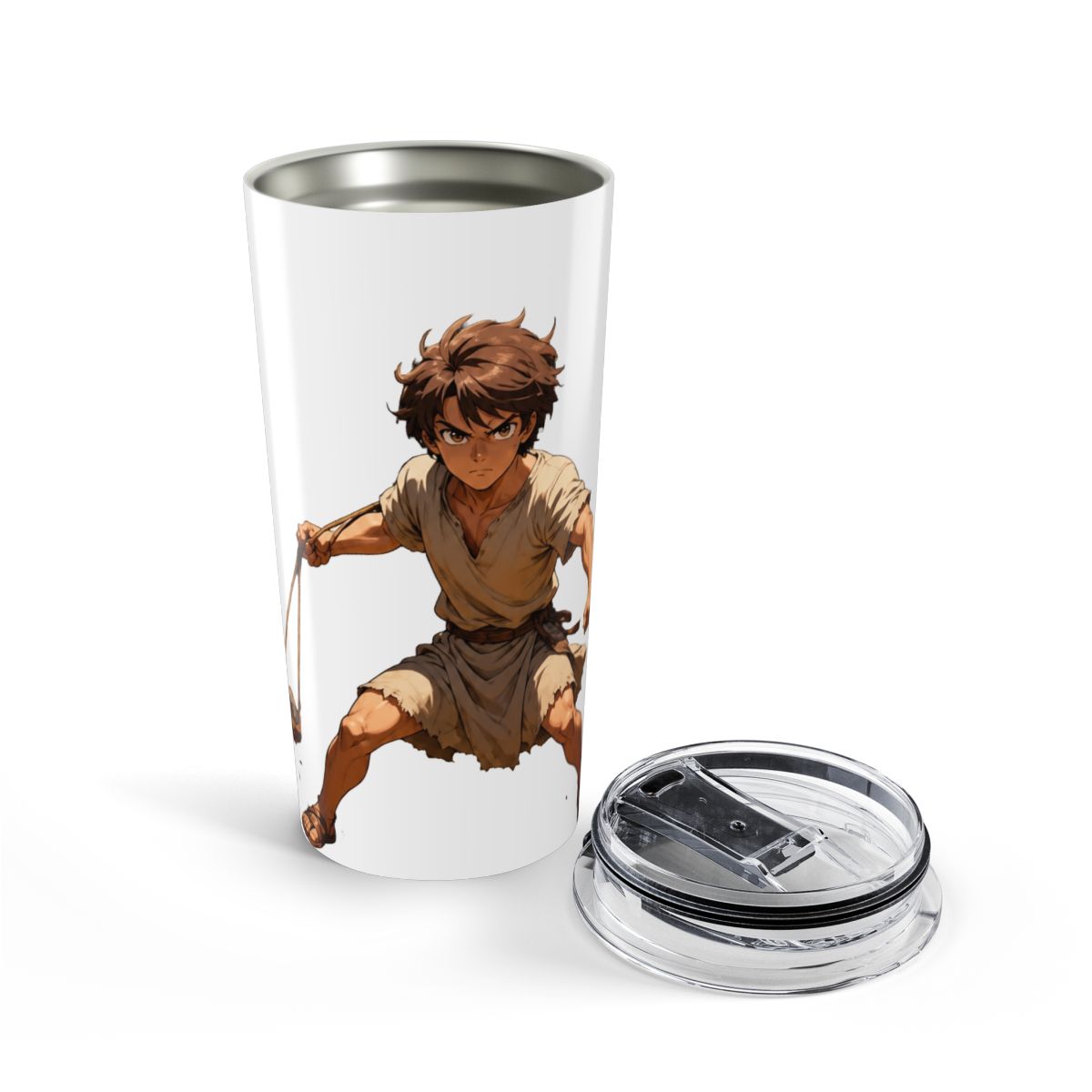 Epic Japanese Anime Christian Bible - David & Goliath Battle Stainless Steel Insulated Tumbler | DavsD - alternate angle 4, merchandise