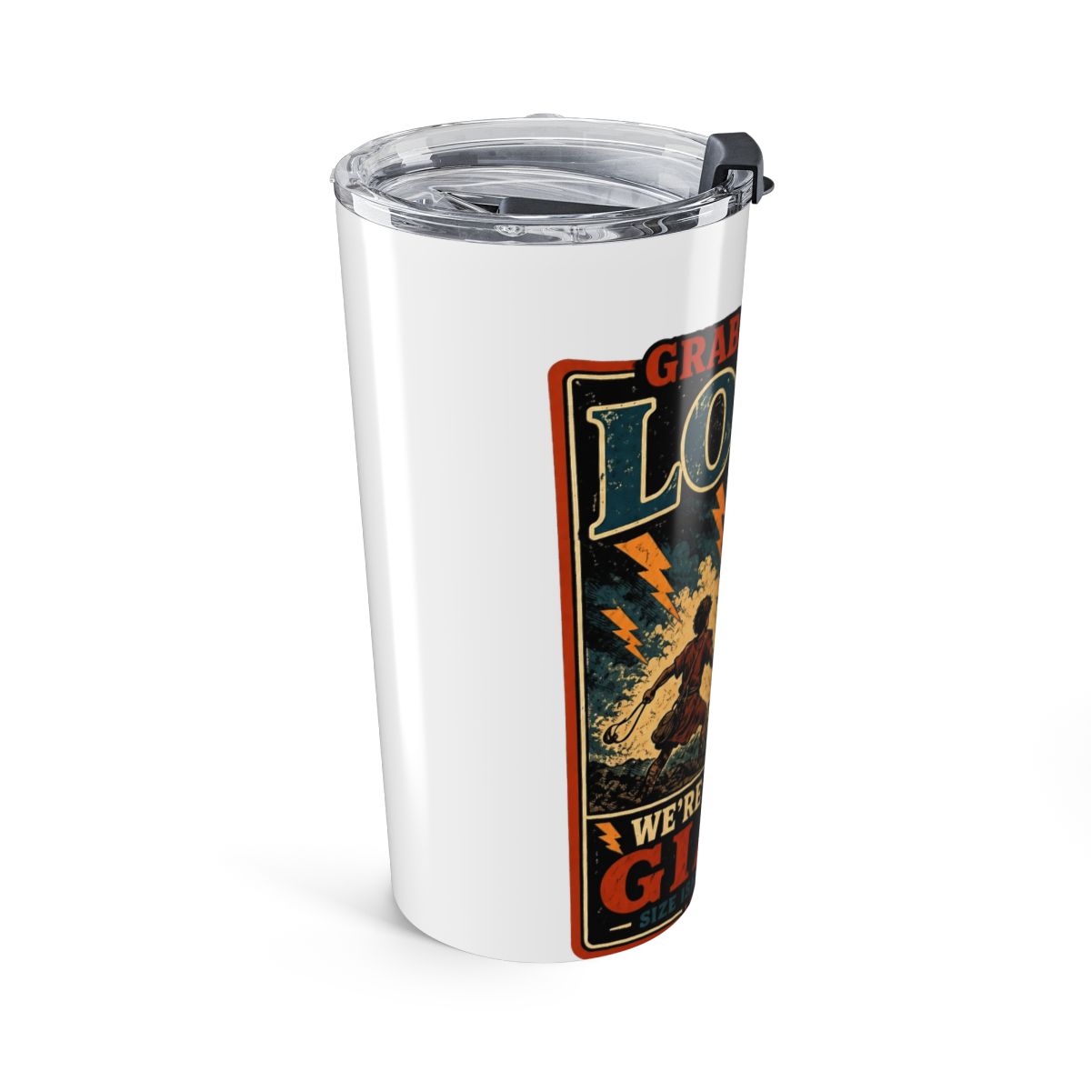 Grab a Stone Loser David Goliath Funny Christian Stainless Steel Insulated Tumbler | DavsD - alternate angle 3, merchandise