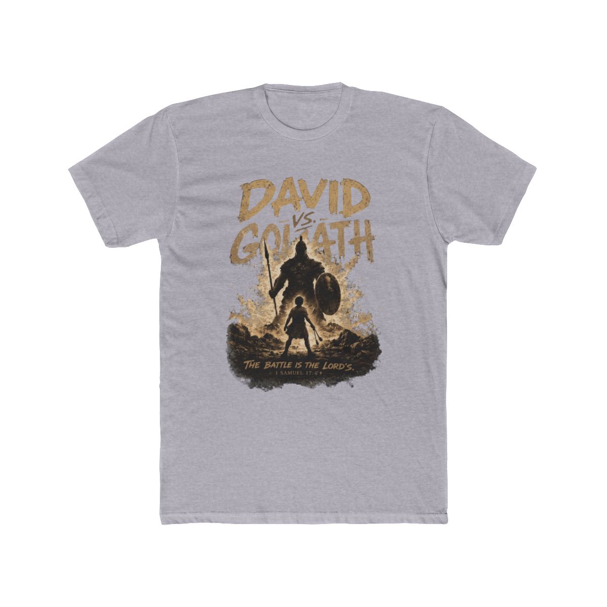 David vs Goliath Boys Christian T Shirt | The Battle Is The Lords Bible Verse Tee | DavsD