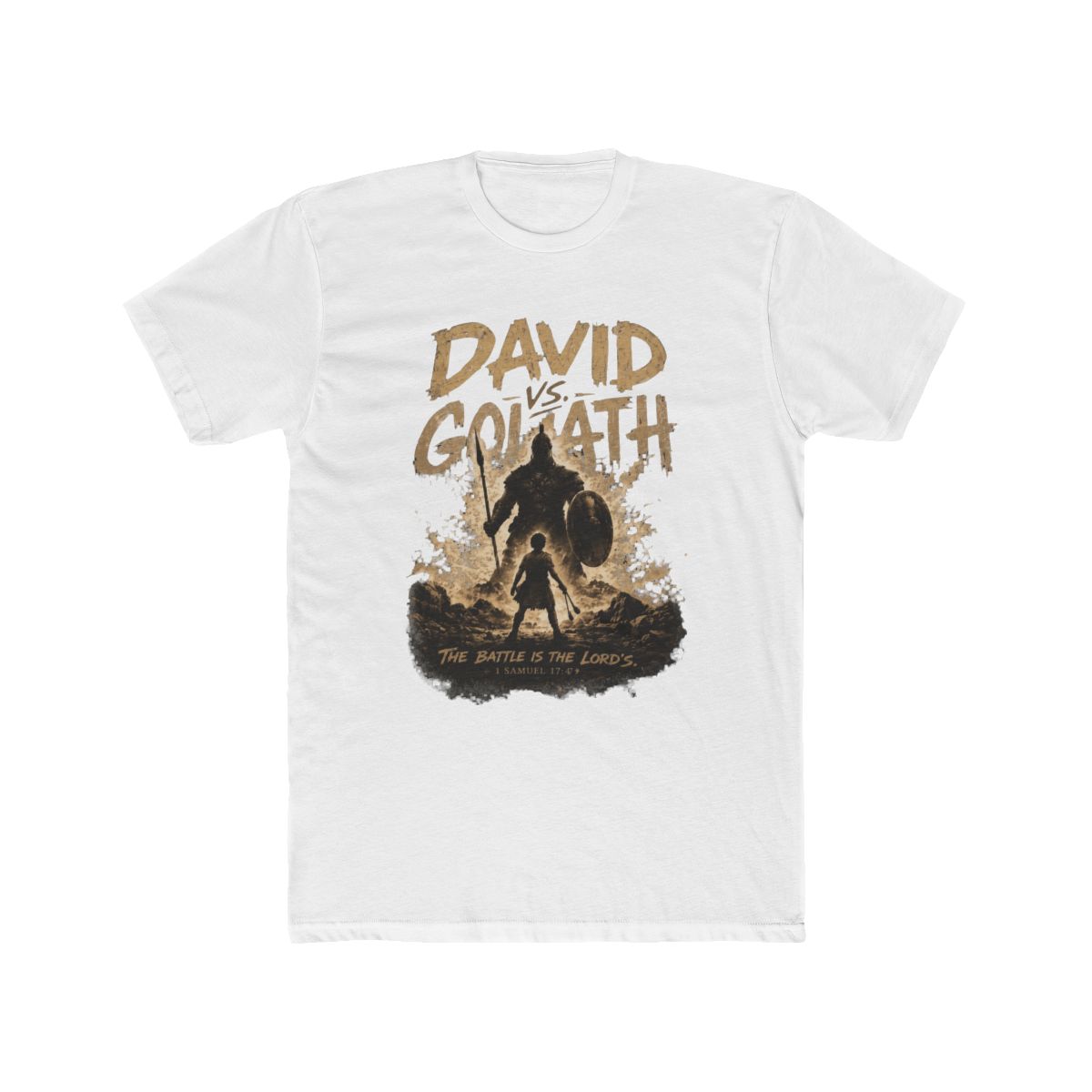 David vs Goliath Boys Christian T Shirt | The Battle Is The Lords Bible Verse Tee | DavsD - Official T-Shirts merchandise